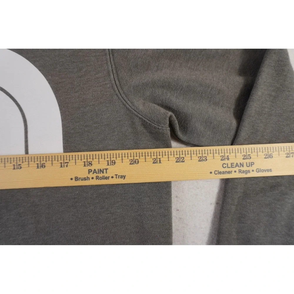 The North Face Hoodie Mens Medium Charcoal Gray Lined Graphic Kangaroo Pockets